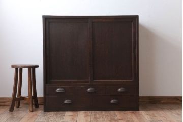 アンティーク家具　古民具・骨董　高級品!三方栗材のアンティーク収納棚