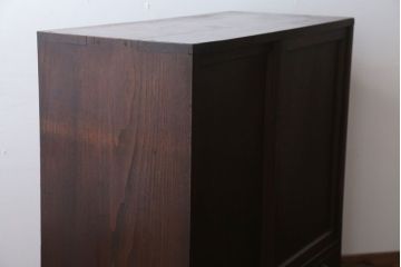 アンティーク家具　古民具・骨董　高級品!三方栗材のアンティーク収納棚
