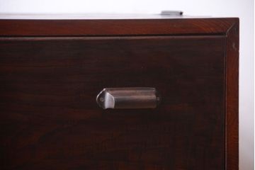 アンティーク家具　アンティーク　前面欅材!鉄脚付き時代箪笥ローボード(ローチェスト)(1)