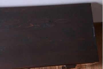 アンティーク家具　アンティーク　前面欅材!鉄脚付き時代箪笥ローボード(ローチェスト)(1)