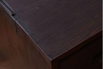 アンティーク家具　アンティーク　前面欅材!鉄脚付き時代箪笥ローボード(ローチェスト)(1)