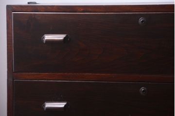 アンティーク家具　アンティーク　前面欅材!鉄脚付き時代箪笥ローボード(ローチェスト)(1)