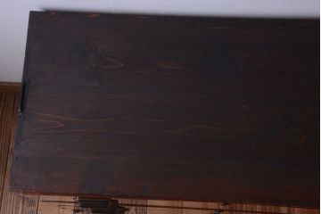 アンティーク家具　アンティーク　前面欅材!鉄脚付き時代箪笥ローボード(ローチェスト)(2)