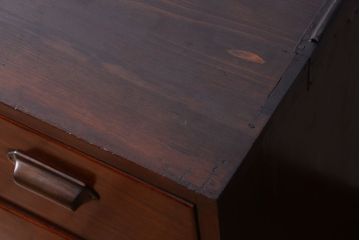 アンティーク家具　アンティーク　前面欅材!鉄脚付き時代箪笥ローボード(ローチェスト)(2)