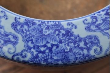 アンティーク雑貨　古民具・骨董　龍のひょうたん窓絵が美しい特大アンティーク瀬戸火鉢