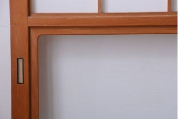 中古　ぼかしガラス入り!雪見障子戸4枚セット(引き戸、擦り上げ障子戸、擦上障子戸)