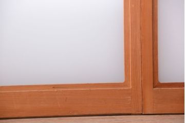 中古　ぼかしガラス入り!雪見障子戸4枚セット(引き戸、擦り上げ障子戸、擦上障子戸)