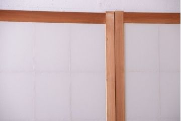 中古　ぼかしガラス入り!雪見障子戸4枚セット(引き戸、擦り上げ障子戸、擦上障子戸)