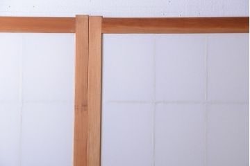 中古　ぼかしガラス入り!雪見障子戸4枚セット(引き戸、擦り上げ障子戸、擦上障子戸)