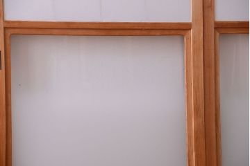 中古　ぼかしガラス入り!雪見障子戸4枚セット(引き戸、擦り上げ障子戸、擦上障子戸)