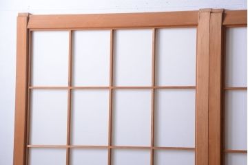 中古　ぼかしガラス入り!雪見障子戸4枚セット(引き戸、擦り上げ障子戸、擦上障子戸)