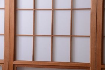 中古　ぼかしガラス入り!雪見障子戸4枚セット(引き戸、擦り上げ障子戸、擦上障子戸)
