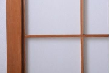 中古　ぼかしガラス入り!雪見障子戸4枚セット(引き戸、擦り上げ障子戸、擦上障子戸)