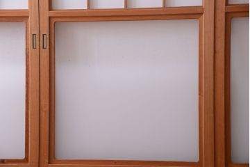 中古　ぼかしガラス入り!雪見障子戸4枚セット(引き戸、擦り上げ障子戸、擦上障子戸)