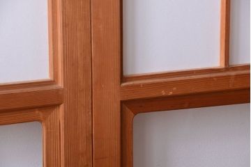 中古　ぼかしガラス入り!雪見障子戸4枚セット(引き戸、擦り上げ障子戸、擦上障子戸)