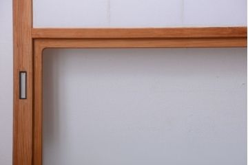 中古　ぼかしガラス入り!雪見障子戸4枚セット(引き戸、擦り上げ障子戸、擦上障子戸)