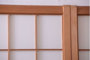 中古　和風インテリアに!雪見障子戸4枚セット(引き戸、擦り上げ障子戸、擦上障子戸)