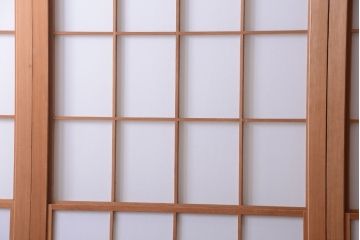中古　和風インテリアに!雪見障子戸4枚セット(引き戸、擦り上げ障子戸、擦上障子戸)