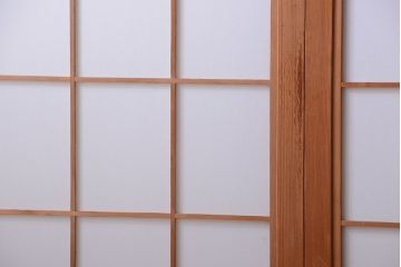 中古　和風インテリアに!雪見障子戸4枚セット(引き戸、擦り上げ障子戸、擦上障子戸)
