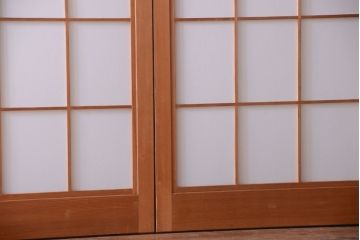 中古　和風インテリアに!雪見障子戸4枚セット(引き戸、擦り上げ障子戸、擦上障子戸)