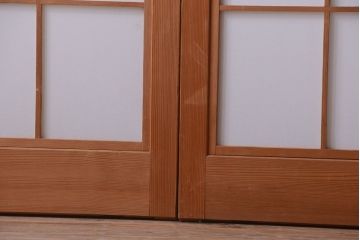 中古　和風インテリアに!雪見障子戸4枚セット(引き戸、擦り上げ障子戸、擦上障子戸)