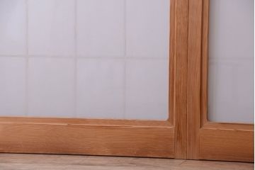 中古　和風インテリアに!雪見障子戸4枚セット(引き戸、擦り上げ障子戸、擦上障子戸)
