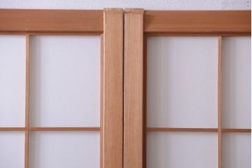 中古　和風インテリアに!雪見障子戸4枚セット(引き戸、擦り上げ障子戸、擦上障子戸)