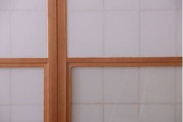 中古　和風インテリアに!雪見障子戸4枚セット(引き戸、擦り上げ障子戸、擦上障子戸)