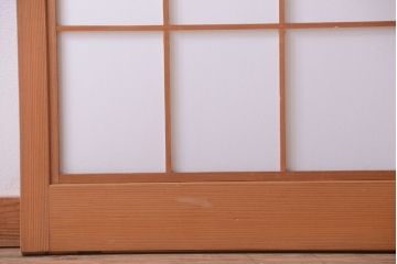 中古　和風インテリアに!雪見障子戸2枚セット(引き戸、擦り上げ障子戸、擦上障子戸)