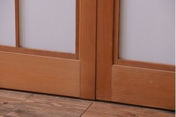 中古　和風インテリアに!雪見障子戸2枚セット(引き戸、擦り上げ障子戸、擦上障子戸)