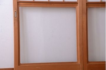 中古　和風インテリアに!雪見障子戸2枚セット(引き戸、擦り上げ障子戸、擦上障子戸)