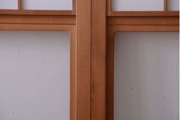 中古　和風インテリアに!雪見障子戸2枚セット(引き戸、擦り上げ障子戸、擦上障子戸)