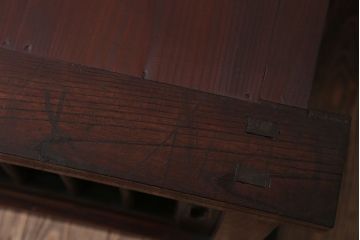 アンティーク家具　古民具・骨董　明治期　框が太く重厚なアンティーク時代箪笥ローボード