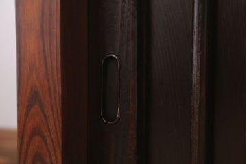 アンティーク家具　古民具・骨董　明治期　框が太く重厚なアンティーク時代箪笥ローボード