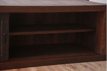 アンティーク家具　古民具・骨董　明治期　框が太く重厚なアンティーク時代箪笥ローボード