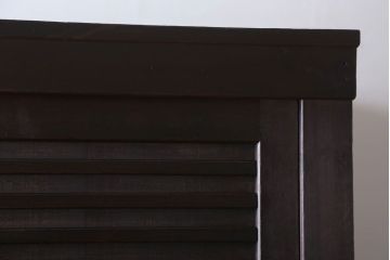 アンティーク家具　古民具・骨董　横桟引き戸!重厚な金具のアンティーク美濃帳場箪笥