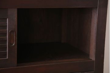 アンティーク家具　古民具・骨董　横桟引き戸!重厚な金具のアンティーク美濃帳場箪笥