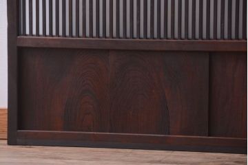 古民具・骨董　大正期　裏ガラス入り!結霜ガラス帯格子戸2枚セット