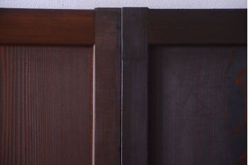 古民具・骨董　明治〜大正期　裏障子付き!アンティーク格子帯戸2枚セット