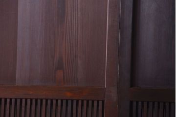 古民具・骨董　明治〜大正期　裏障子付き!アンティーク格子帯戸2枚セット