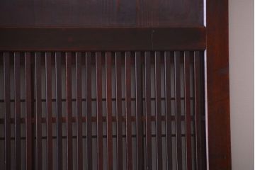 古民具・骨董　明治〜大正期　裏障子付き!アンティーク格子帯戸2枚セット