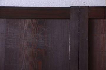古民具・骨董　明治〜大正期　裏障子付き!アンティーク格子帯戸2枚セット