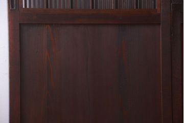 古民具・骨董　明治〜大正期　裏障子付き!アンティーク格子帯戸2枚セット