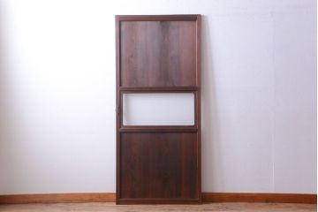 和製アンティーク　銀モールガラス入り!古い木のドア