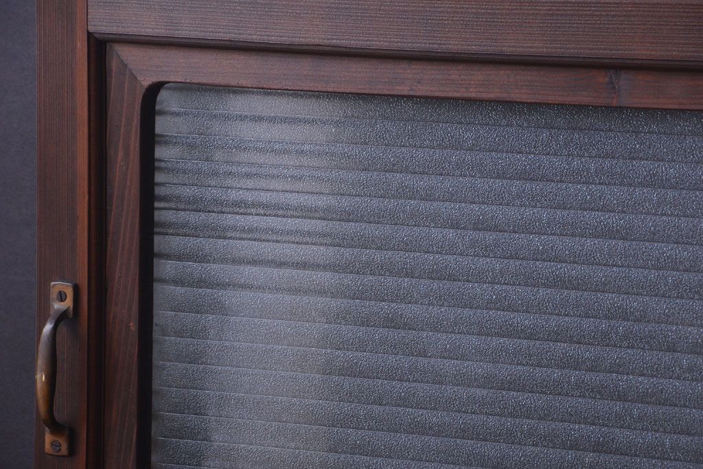 和製アンティーク　銀モールガラス入り!古い木のドア