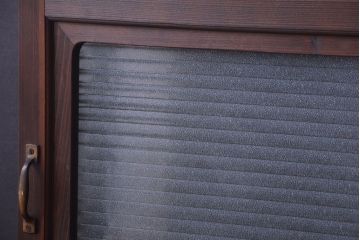 和製アンティーク　銀モールガラス入り!古い木のドア