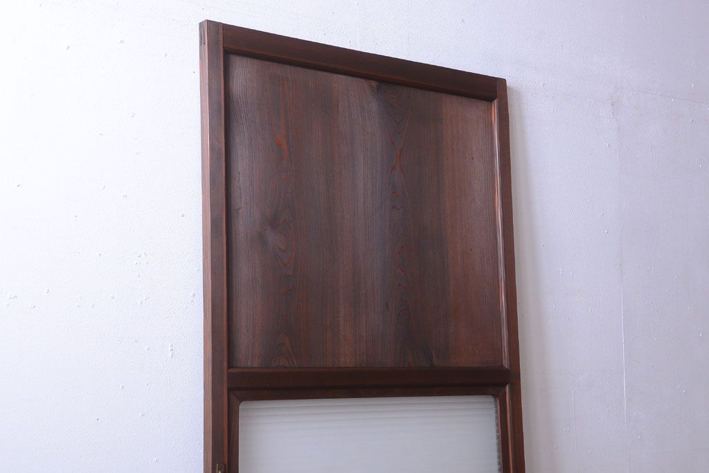 和製アンティーク　銀モールガラス入り!古い木のドア