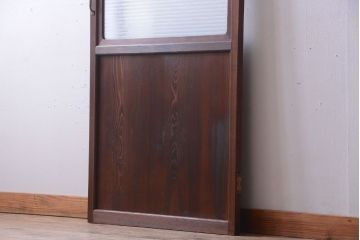和製アンティーク　銀モールガラス入り!古い木のドア