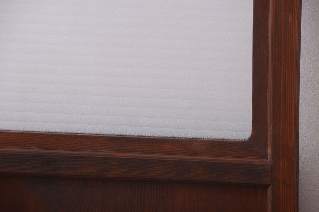 和製アンティーク　銀モールガラス入り!古い木のドア