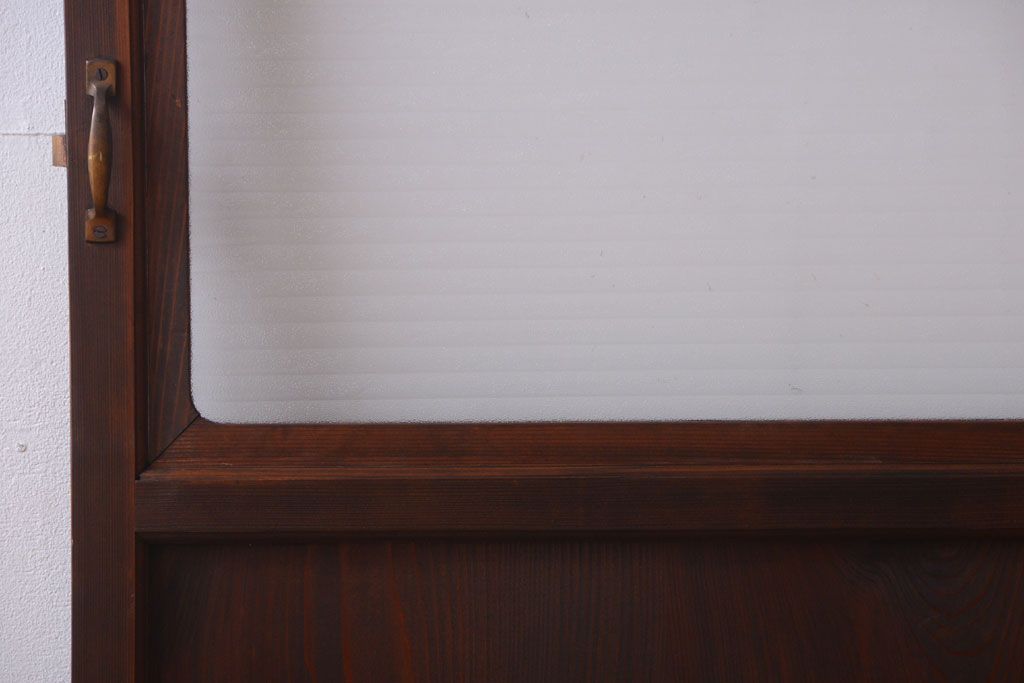 和製アンティーク　銀モールガラス入り!古い木のドア